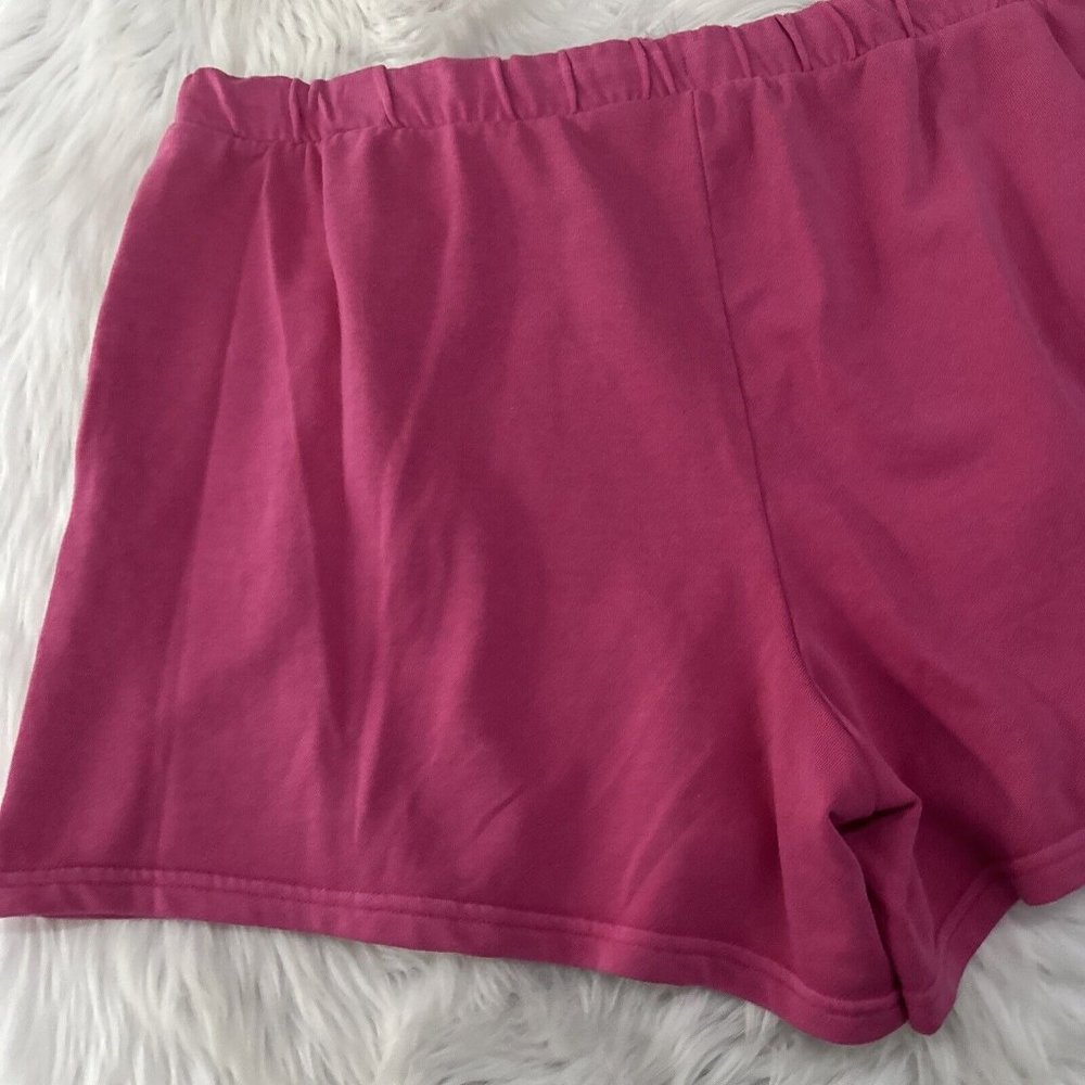 Terra & Sky womens NWT pink knit sweat shorts 2X 20W-22W elastic waist comfort - Picture 8 of 12